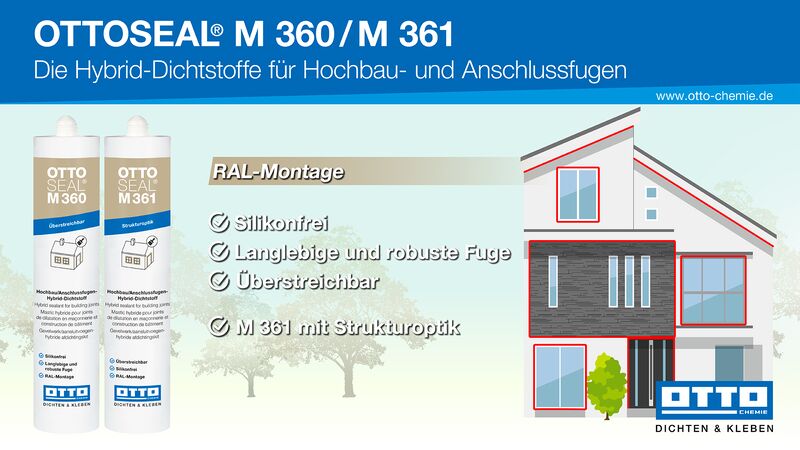 OTTOSEAL M 360 Der Hybrid-Dichtstoff für Hochbau- und Anschlussfugen Karton 20 x Folienbeutel 580ml