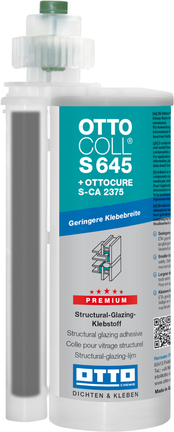 OTTOCOLL S 645 Das Premium-2K-Silikon für Structual Glazing zugelassen nach ETAG, Doppelkartusche 490ml