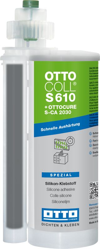 OTTOCOLL S 610 Der 2K-Silikon-Klebstoff Doppelkartusche 490ml hellgrau