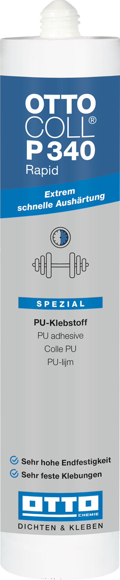 Ottocoll P340 Rapid schneller kraftschlüssiger PU Kleber 310ml Kartusche beige