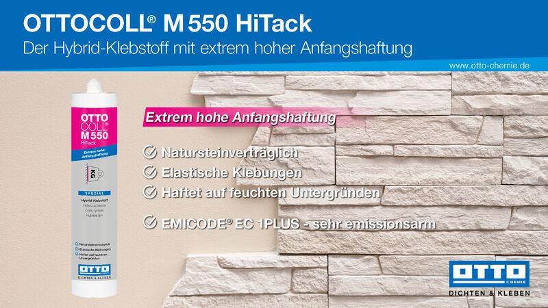 Ottocoll M550 Der Hybrid-Klebstoff mit extrem hoher Anfangshaftung Kartusche 310ml