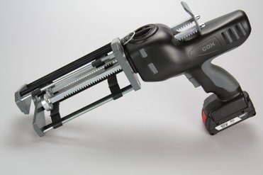 COX Electraflow Dual Ultra 400 MR, für 400ml-490ml Side by Side Kartuschen mit Koffertasche und 1 x 2Ah 18V Bosch Akku + Ladegerät