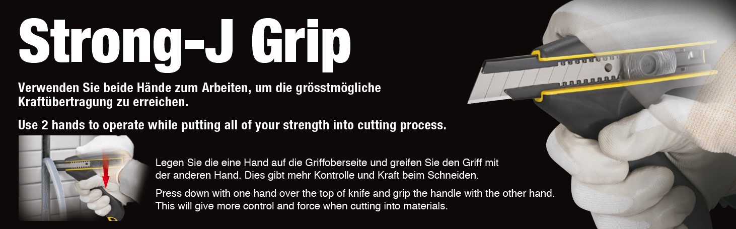 Tajima STRONG-J CUTTER Grip DC690Y Cuttermesser mit 22mm Endura Klingen Set