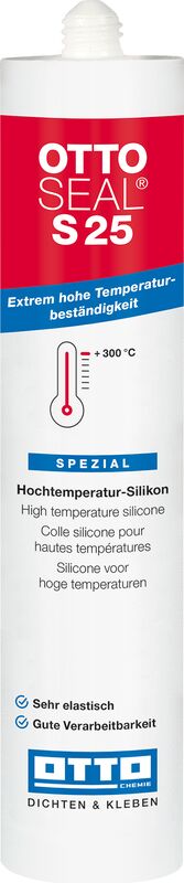 OTTOSEAL S 25 vielseitiger Hochtemperatur acetat Silikon Kleb- und Dichtstoff Kartusche 310ml rotbraun