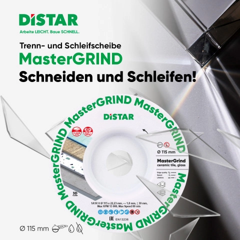 Distar Diamanttrennscheibe 1A1R V 115mm MasterGRIND - Schneiden & Schleifen