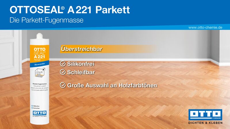 Ottoseal A221 Parkett siliconfrei für Holz-, Laminat- u. Korkböden Kartusche 310ml