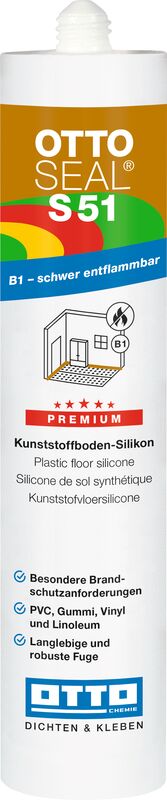 Ottoseal S51 Das bunte Silicon für PVC-, Gummi- und Linoleumböden Kartusche 310ml