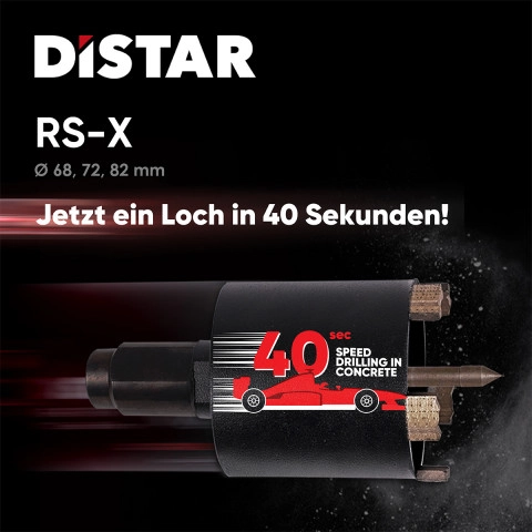 Distar Diamantbohrer M16 RS-X für Mikroschlagbohrmaschinen ohne Kühlung