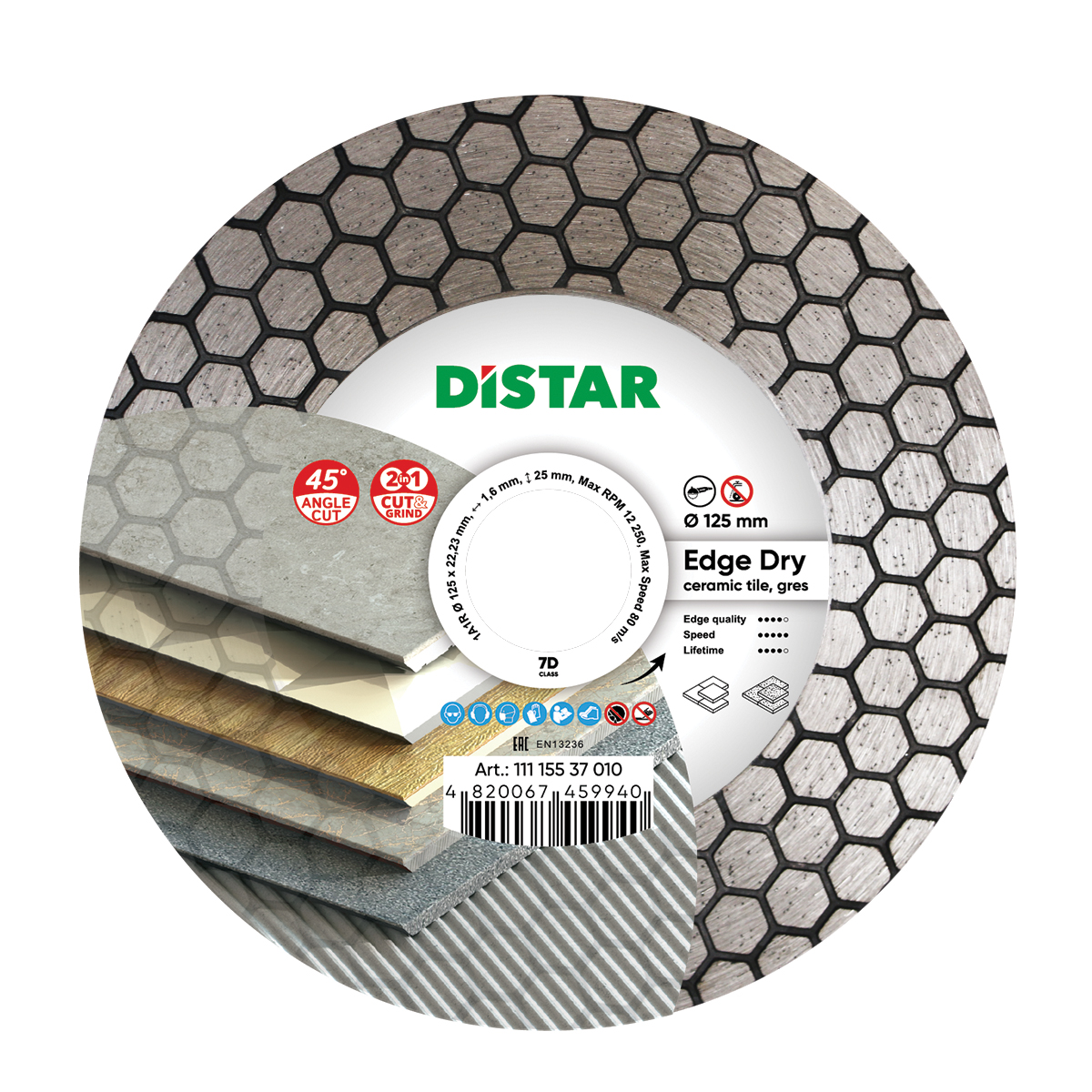 Distar DIAMANTTRENNSCHEIBE 1A1R 125 EDGE DRY