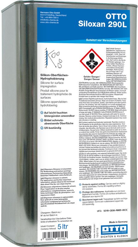 Otto SXN Siloxan 290L Die Silicon-Oberflächen-Hydrophobierung Kanister 25Ltr.