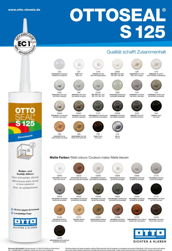 Ottoseal S125 Das geruchsarme Boden- und Sanitär-Silikon Kartusche 310ml