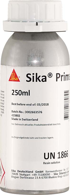 Sika Primer 3 N 1-K Universal Reaktionsprimer Auf mattfeuchten und trockenen, porigen, saugenden Baustoffen sowie auf Metallen.