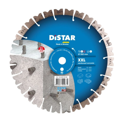 Distar DIAMANTTRENNSCHEIBE 1A1RSS 350 XXL Verstärkter Beton, Pflastersteine, Ziegel, feuerfeste Materialien