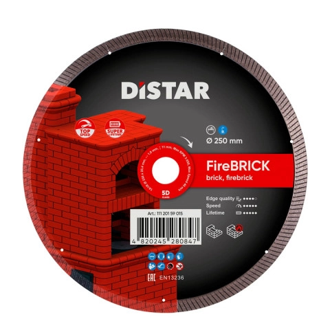 Distar Diamanttrennscheibe 1A1R 250 FireBRICK, der Spezialist für feuerfeste und normale Ziegel