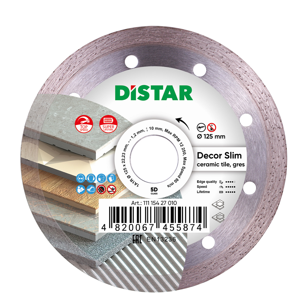 Distar DIAMANTTRENNSCHEIBE 1A1R 125 DECOR SLIM