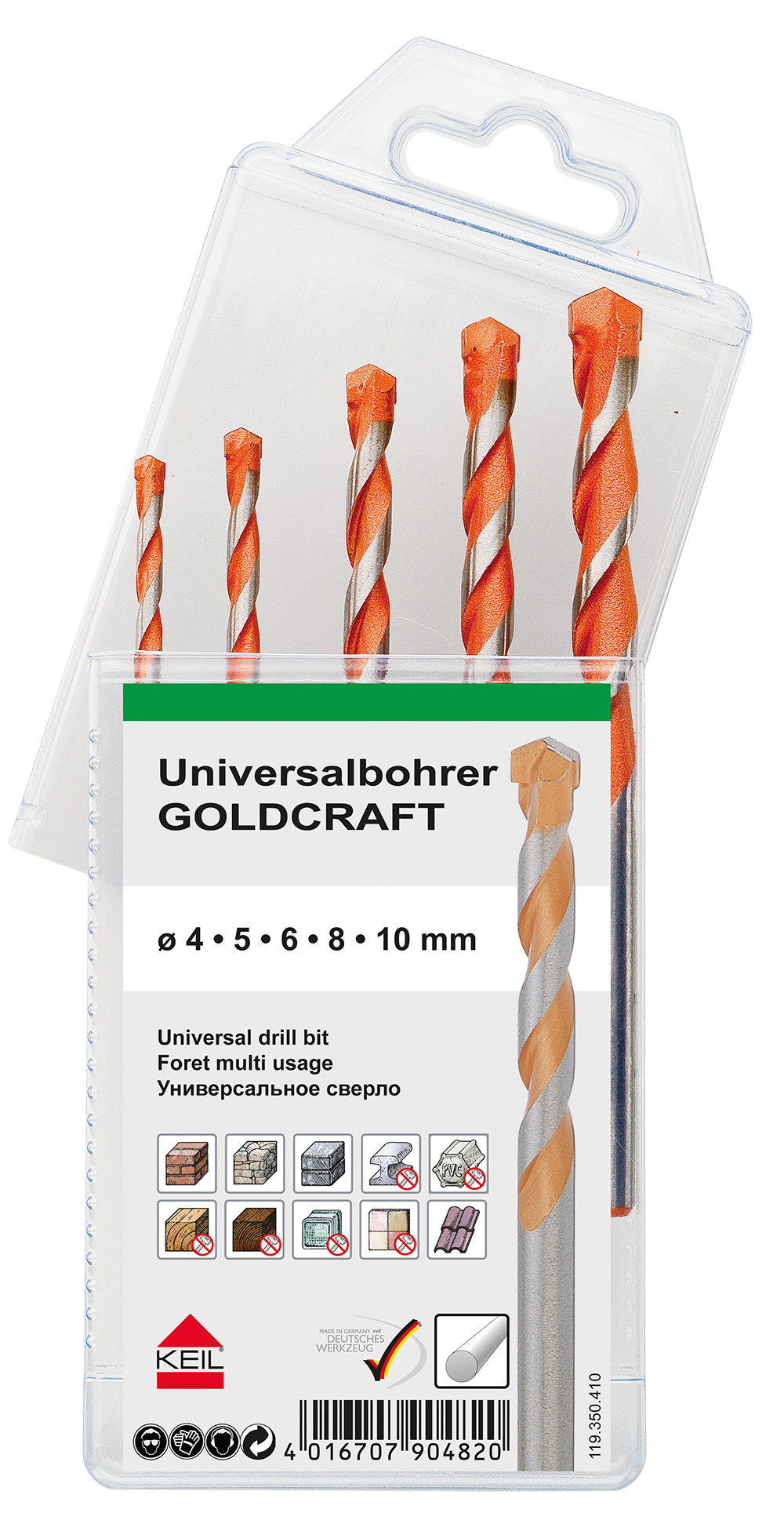Keil Universalbohrer, Schlagbohrer Goldcraft MultiPack 5-teilig