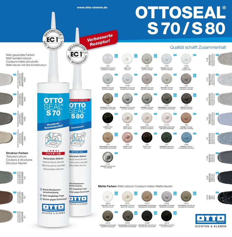 Ottoseal S70 Das Premium Naturstein Silicon Kartusche 310ml