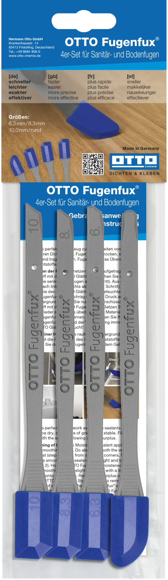OTTO Fugenfux 4er-Set blau universal für Sanitär- und Bodenfugen